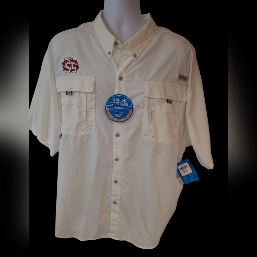 Men's Columbia Button Down Short Sleeve Shirt Size 3X